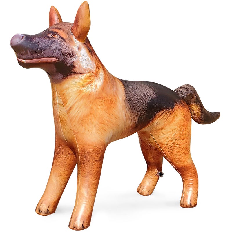 Jet Creations German Shepherd Dog Inflatable, 43" L x 30" H â€“ Christmas Yard Decorations, Room & Classroom Decor, Birthday Party Prop, Police Dog/K9 Animal Toy & Gift for Kids, Black & Tan, 1 Pc - Image 1